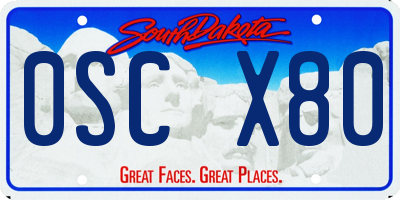 SD license plate 0SCX80