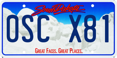 SD license plate 0SCX81