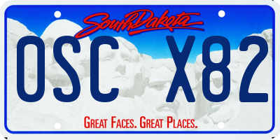 SD license plate 0SCX82