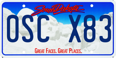 SD license plate 0SCX83