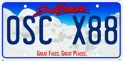 SD license plate 0SCX88