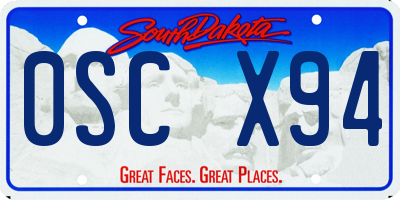SD license plate 0SCX94
