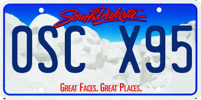 SD license plate 0SCX95