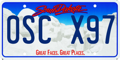 SD license plate 0SCX97