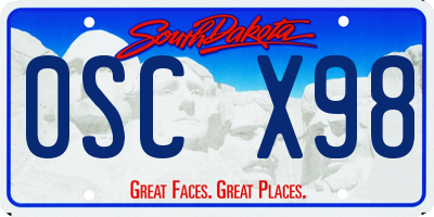 SD license plate 0SCX98