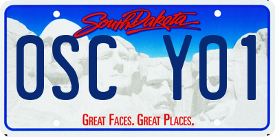 SD license plate 0SCY01