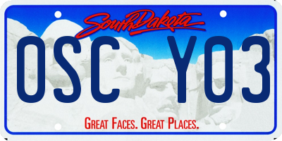 SD license plate 0SCY03
