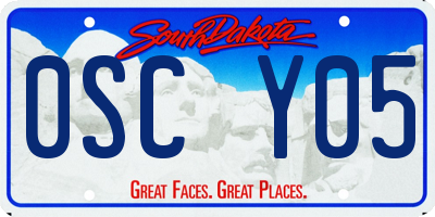 SD license plate 0SCY05
