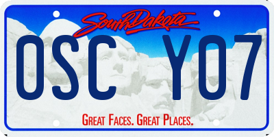 SD license plate 0SCY07