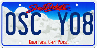 SD license plate 0SCY08
