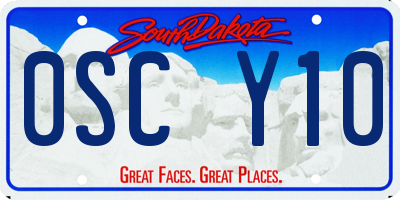 SD license plate 0SCY10