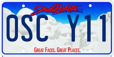 SD license plate 0SCY11