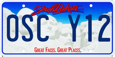 SD license plate 0SCY12