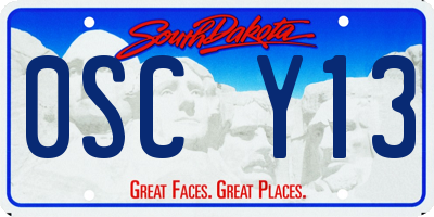 SD license plate 0SCY13