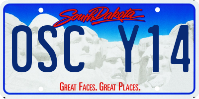 SD license plate 0SCY14