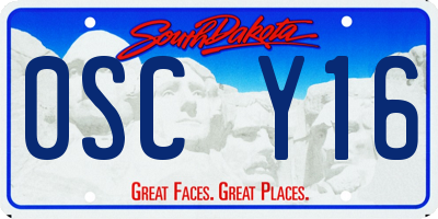 SD license plate 0SCY16