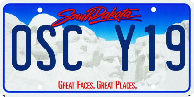 SD license plate 0SCY19