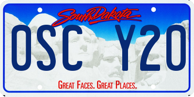 SD license plate 0SCY20