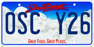 SD license plate 0SCY26