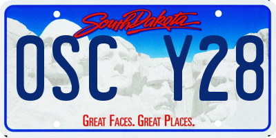 SD license plate 0SCY28