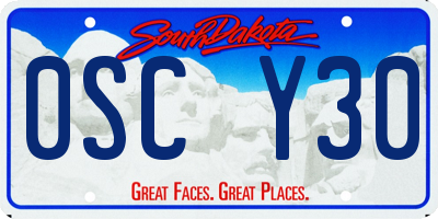 SD license plate 0SCY30