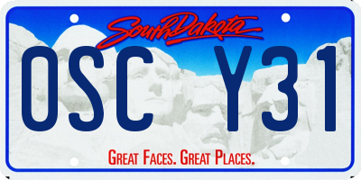 SD license plate 0SCY31
