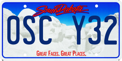 SD license plate 0SCY32