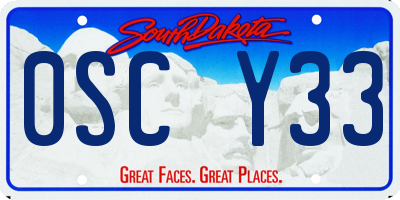 SD license plate 0SCY33