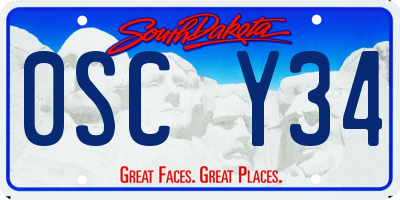 SD license plate 0SCY34
