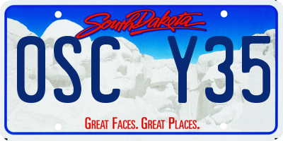 SD license plate 0SCY35