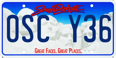 SD license plate 0SCY36