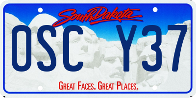 SD license plate 0SCY37