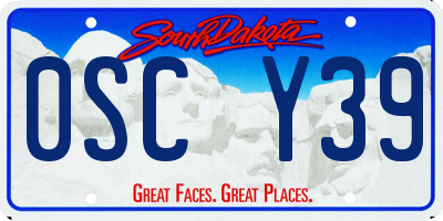 SD license plate 0SCY39