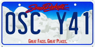 SD license plate 0SCY41