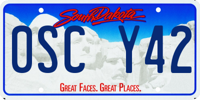 SD license plate 0SCY42