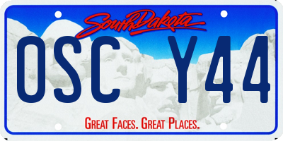 SD license plate 0SCY44