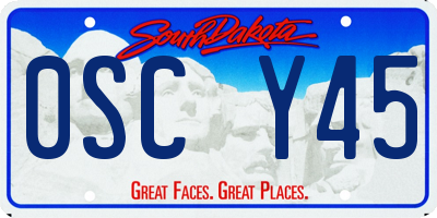 SD license plate 0SCY45