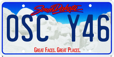 SD license plate 0SCY46