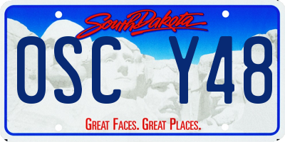 SD license plate 0SCY48