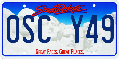 SD license plate 0SCY49