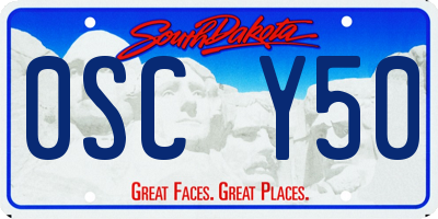SD license plate 0SCY50