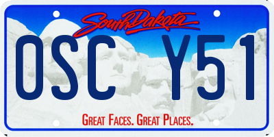 SD license plate 0SCY51