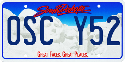 SD license plate 0SCY52