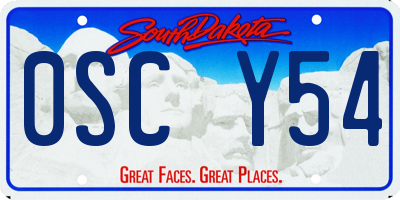 SD license plate 0SCY54