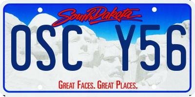 SD license plate 0SCY56