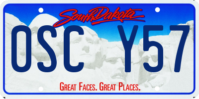 SD license plate 0SCY57