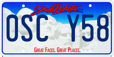 SD license plate 0SCY58