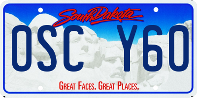 SD license plate 0SCY60