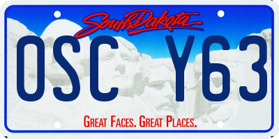 SD license plate 0SCY63