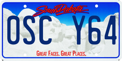 SD license plate 0SCY64